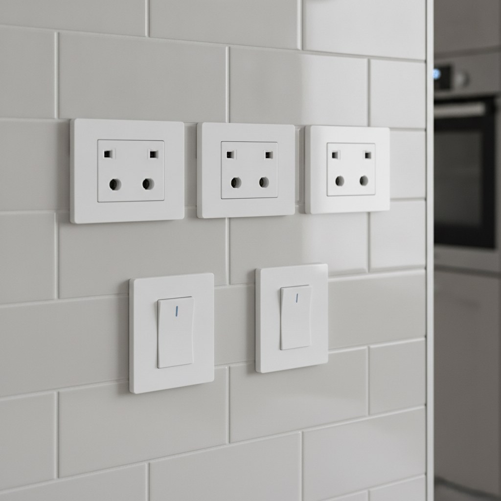 Kitchen electrical sockets and switches