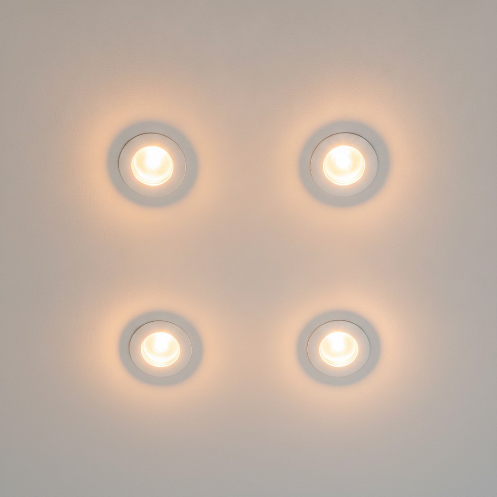 LED downlights in ceiling
